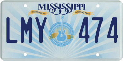 MS license plate LMY474