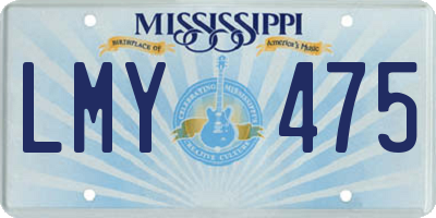MS license plate LMY475