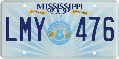 MS license plate LMY476