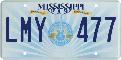 MS license plate LMY477
