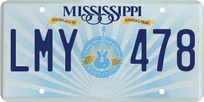 MS license plate LMY478