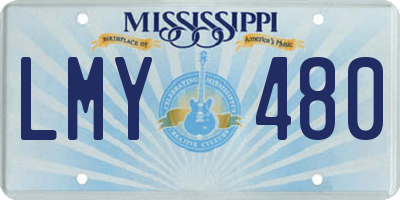 MS license plate LMY480