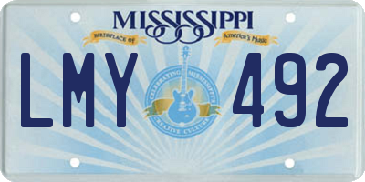 MS license plate LMY492