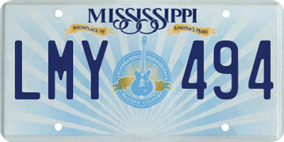 MS license plate LMY494