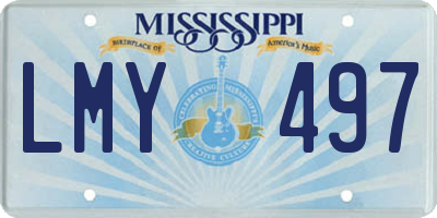 MS license plate LMY497