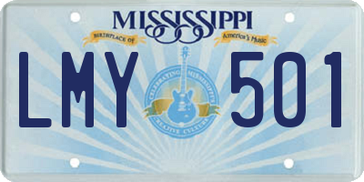 MS license plate LMY501