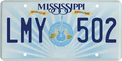 MS license plate LMY502