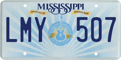 MS license plate LMY507