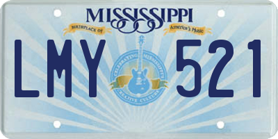 MS license plate LMY521