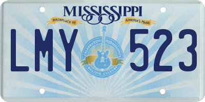MS license plate LMY523