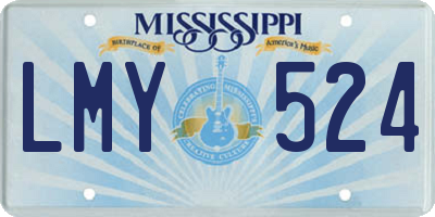 MS license plate LMY524