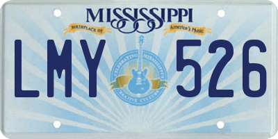 MS license plate LMY526