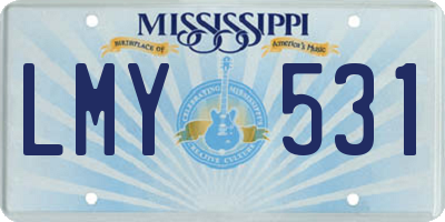 MS license plate LMY531