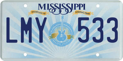 MS license plate LMY533