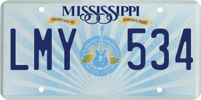 MS license plate LMY534