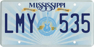 MS license plate LMY535