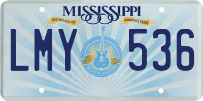 MS license plate LMY536