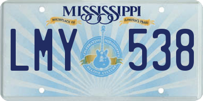 MS license plate LMY538