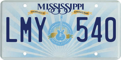 MS license plate LMY540