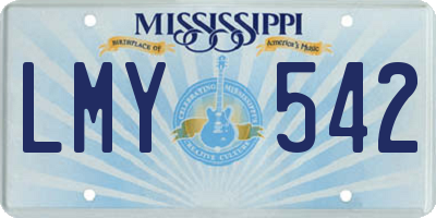 MS license plate LMY542