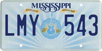 MS license plate LMY543