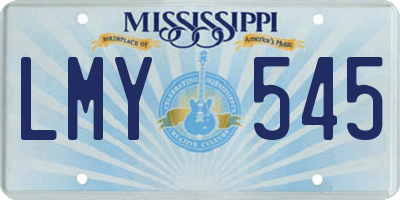 MS license plate LMY545