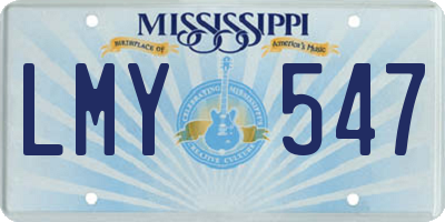 MS license plate LMY547