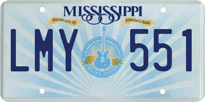 MS license plate LMY551