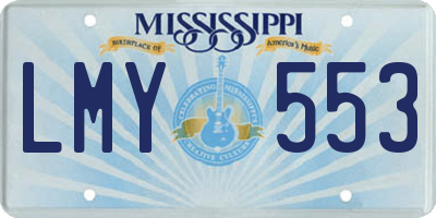 MS license plate LMY553