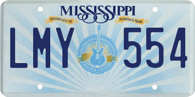 MS license plate LMY554