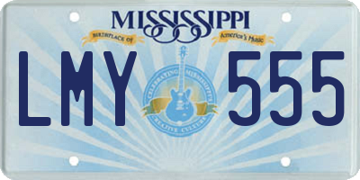 MS license plate LMY555
