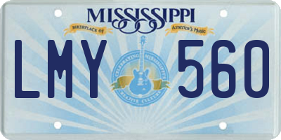 MS license plate LMY560