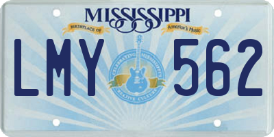 MS license plate LMY562