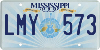 MS license plate LMY573