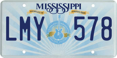 MS license plate LMY578