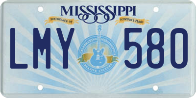 MS license plate LMY580