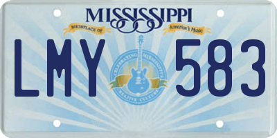 MS license plate LMY583