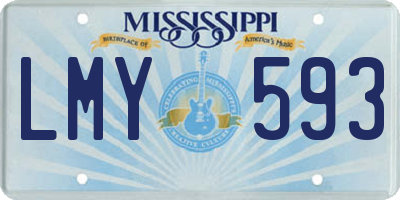 MS license plate LMY593