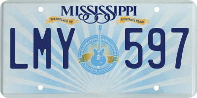 MS license plate LMY597