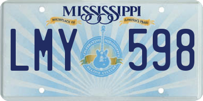 MS license plate LMY598