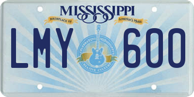 MS license plate LMY600