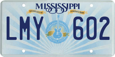 MS license plate LMY602