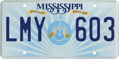 MS license plate LMY603