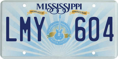 MS license plate LMY604