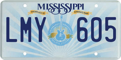 MS license plate LMY605
