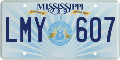 MS license plate LMY607