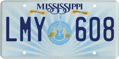 MS license plate LMY608