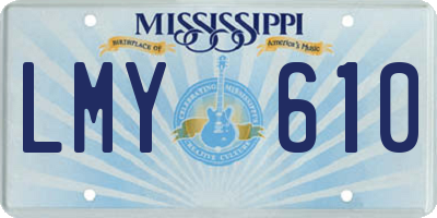 MS license plate LMY610