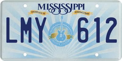 MS license plate LMY612
