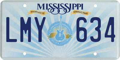 MS license plate LMY634
